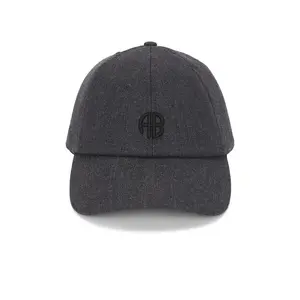 ANINE BING Jeremy Monogram Baseball Cap in Dark Grey