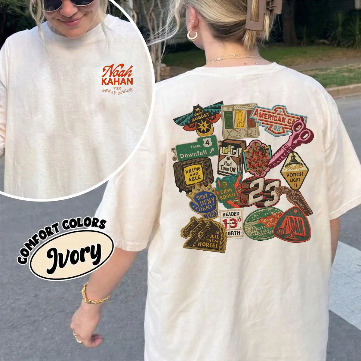 Noah Kahan Comfort Colors 2 Sided Shirt, Tracklist Tee, Full Size Option, Stay Ahead of the Game, Y2K, Gift For Indie Folk Pop Music Lovers Vintage 90s Graphic Tees Graphic Streetwear