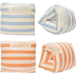 Arm Floaties for Kids and Adults - Vintage Striped Pool Arm Floats Arm Bands Inflatable Swim Floaties PVC Arm Floaty for Kids 3-5-6-12 Years