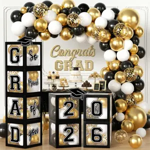 Graduation Decorations 2026, Graduation Party Decorations Graduation Balloons Arch Kit Boxes With 134 count Balloons, Letters 2026 Grad for iddle School High School College ect.