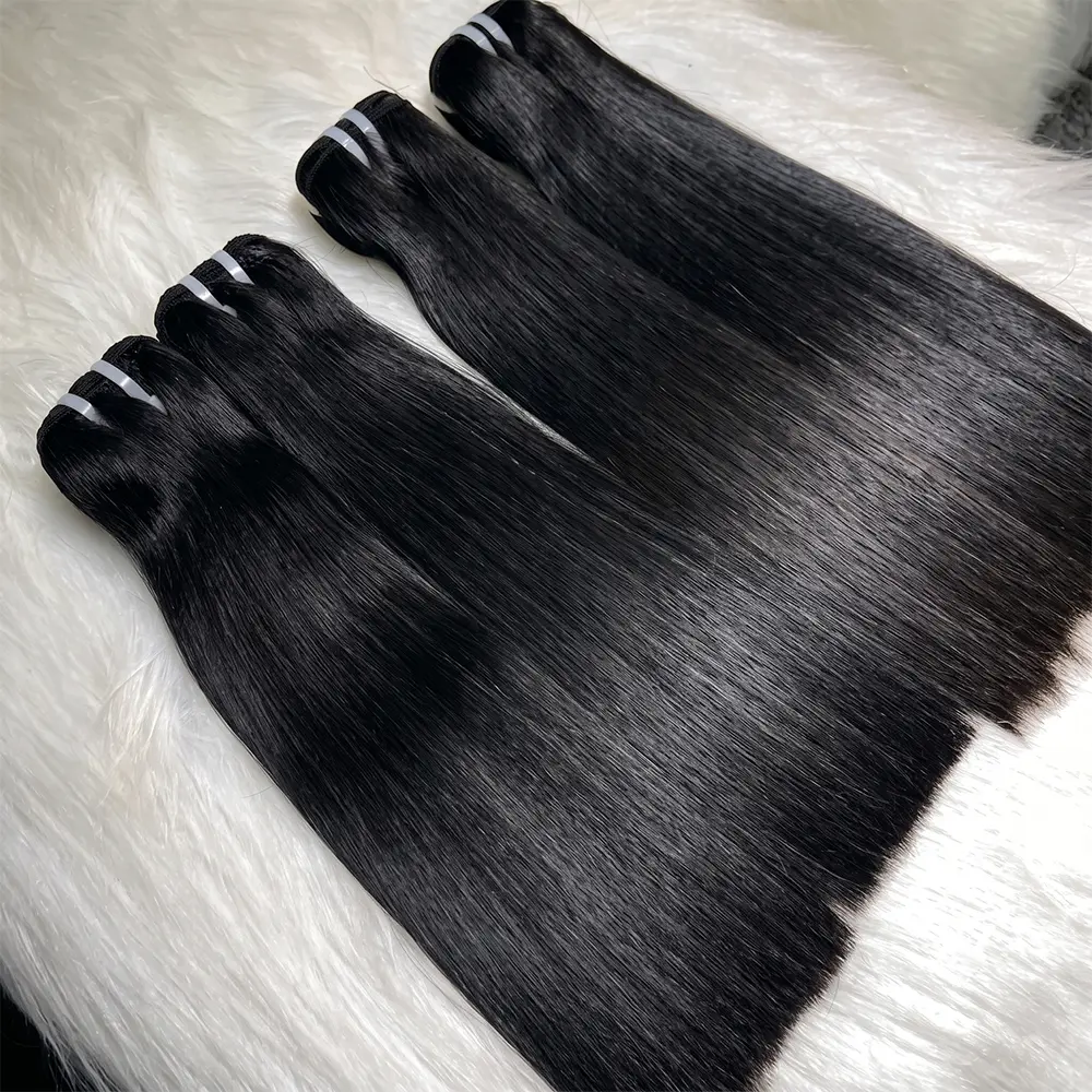 JOPEAR Vietnamese Only 29$ Double Drawn Bone Straight Bundles Hair Extensions Natural Color Weft High-Quality 14inches