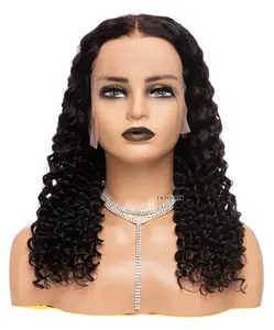 Tatihair 13X6 Glueless Deep Wave Curly HD Lace Frontal  Human Hair Wig