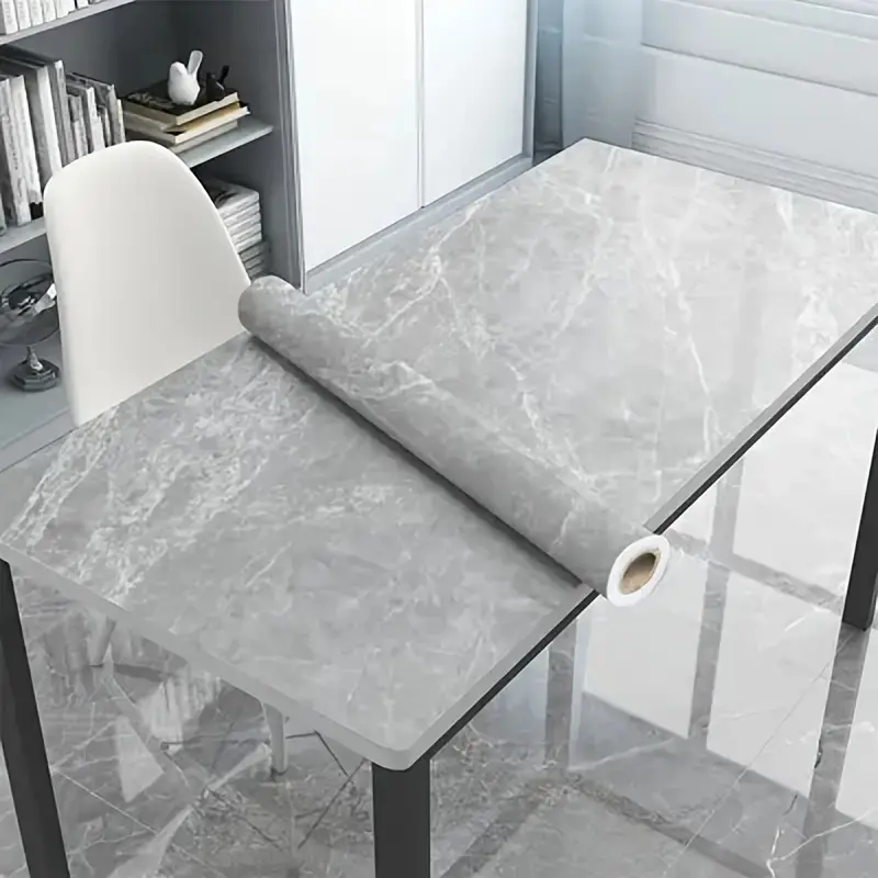 A roll [23.62*393.70IN]of self-adhesive marbled wallpaper, waterproof, greaseproof, easy to clean, kitchen countertop bathroom removable membrane, desk cabinet door renovation stickers