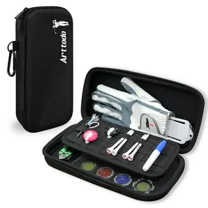 Arttodo Golf Glove Box, Hard-shell Golf Gadget Protector Case, Golf Gear Storage Bag, Portable Golf Accessories Organizer with Glove Shaper,Gift for Golfers
