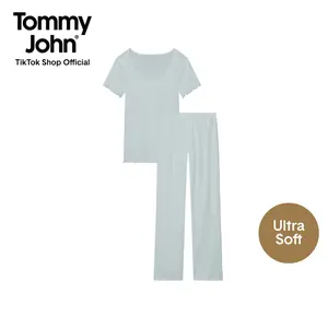 Women's Cotton Pointelle Rib Tee & Pant Set