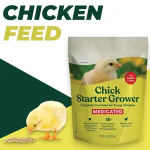 18% Protein Chick Starter Grower Crumbles for Baby Chicks - Complete High Protein Chicken Feed for Young Birds, Easy Crumble Texture, 5 lb Bag