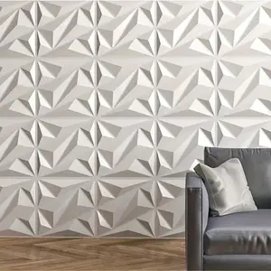 3D Diamond-textured Wall Panel, Waterproof Minimalistic PVC Wall Tile, Peel-and-Stick Wall Sticker for Kitchen, Living Room, Bathroom, Corridor