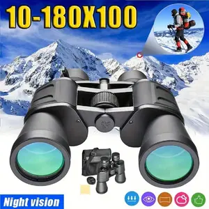 180x100 High Power Military Zoom Binoculars For Adults, Low Light Night Vision/Daily Waterproof / BAK4 Prism/FMC Lens, HD Professional Binoculars For Bird Watching, Hunting, Outdoor, Hiking