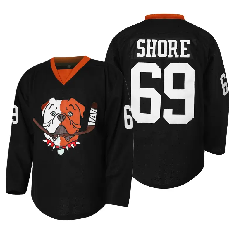 EETUG Men's Sports Jersey, Shoresy #69 Sudbury Blueberry Bulldogs Sublimated Athletic Tops, Male Polyester Fan Top with V-Neck Cut, Apparel Jersey, Back Number