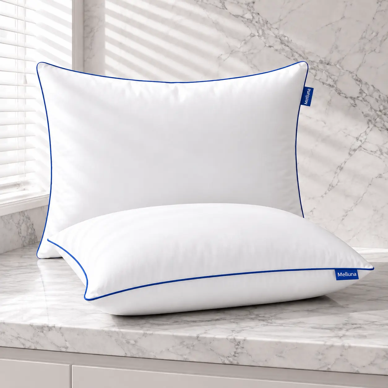 Hotel Pillows for Sleeping, Cloud-Soft Fluffy Bed Pillow, Plush Supportive Comfort for Back Side & Stomach Sleepers, Hotel Style Pillow for Bedroom & Guest Room