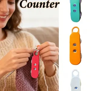 Knitting Counter with Scale and Button Operation, Plastic Yarn Counter with Limiter Switch, Suitable for Crochet and Sweater Knitting