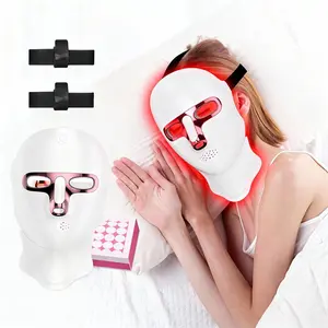 7-Color LED Face & Neck Mask, Red Light Mask, Cordless Rechargeable LED Facial Mask, Ergonomic Portable Skincare Instrument, Home Travel Yoga, Ideal Gift