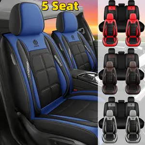 Spilt Bench Cover Universal Car Seat Cover PU Leather Waterproof Resistant to All Vehicles Five Seats Fully Wrapped Interior Seat Protection Soft Comfortable for All Seasons