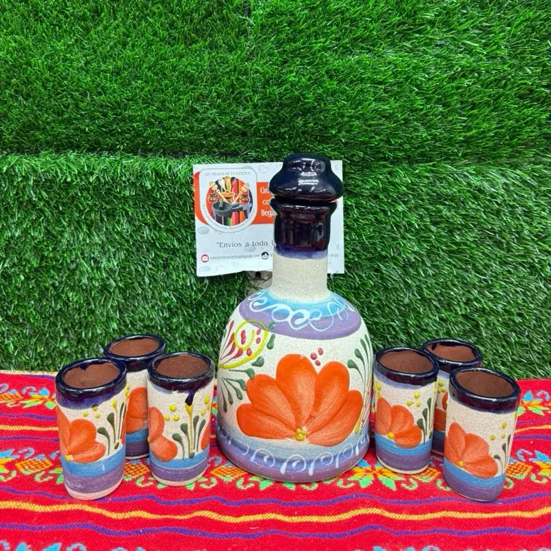 Tequilera Bottle Shots of Engove Cobalto Flor Set.