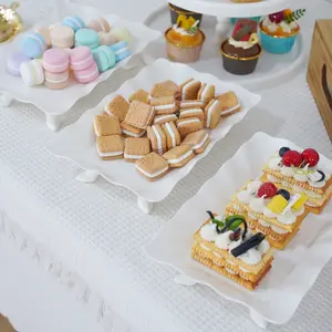 Set Of 3 Pieces Cupcake Stands For Party Decoration Candy Fruit Holder Plate With Pedestal In Macaron Colors For Serving Desserts At Parties, Birthdays,Baby Shower And Baptisms