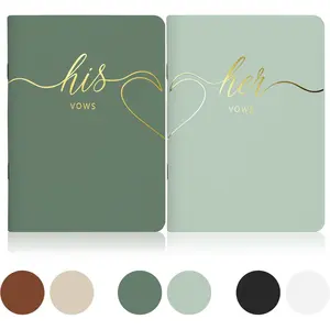 Wedding Vow Books, Vow Books His and Hers, Wedding Essentials for Your Wedding Day,28 Pages,5.5" X 4" (Mint & Sage)