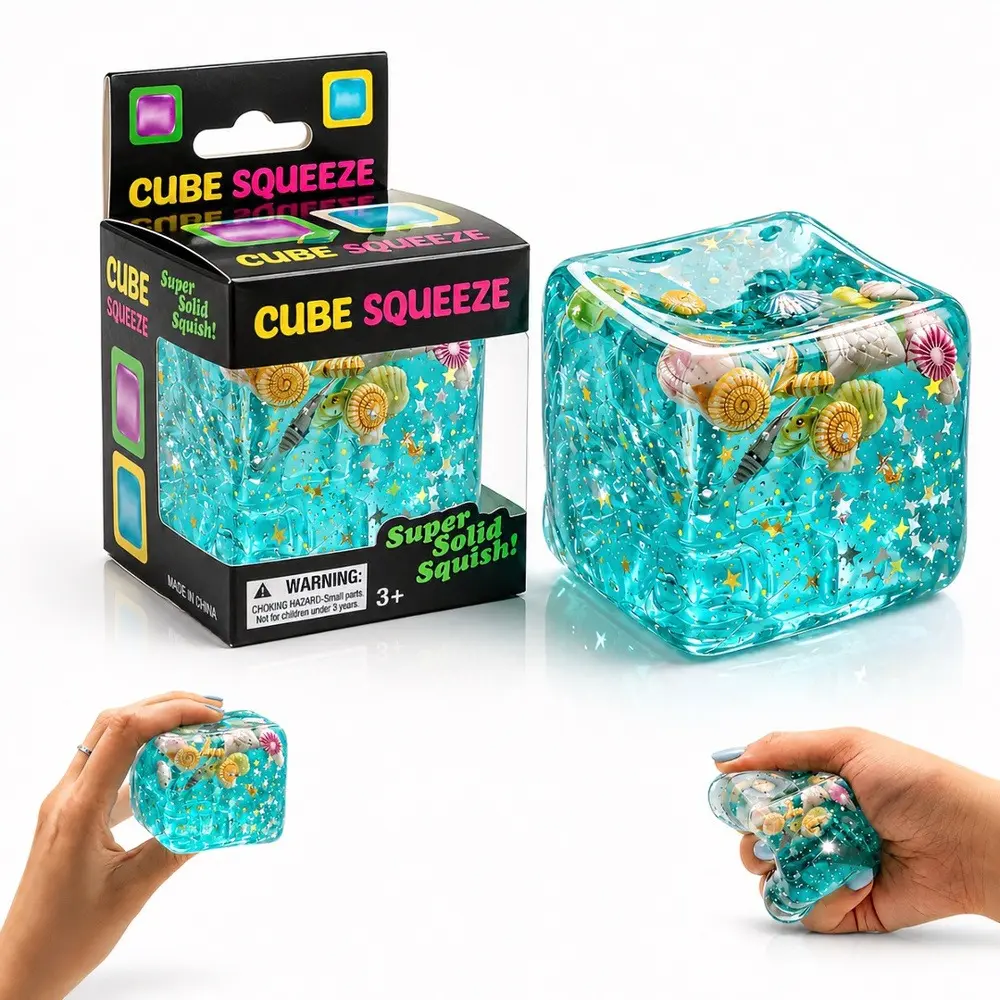 Durable Ocean Shell Stress Toy, Tear-Resistant Sensory Squishy Cube, Dust-Proof Non-Sticky Squeeze Ball for Anxiety Relief, Individual Gift Box, Desk Decompression Toy