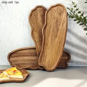 Handcrafted Wooden Oval Serving Tray, Durable Real Wood Platter for Breakfast, Coffee, Tea, Snacks, Room Decor, Holiday Gifts