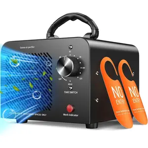 Generator 48,000mg, Commercial Ozone Machine Odor Removal, High Capacity O3 Ionizer Purifier Deodorizer, Portable Mini for,, Smoke, Pets, Industrial, for 4000 Square Feet Black