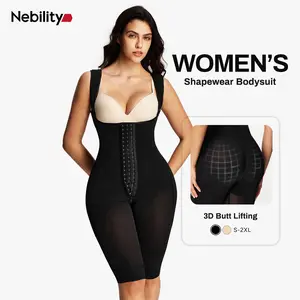 Nebility Women's Shapewear Bodysuits - Full Body Shaper with Adjustable Padded Shoulder Straps, Butt Lifter, Waist Compression, Zipper Crotch, Postpartum Support, Shapewear Abdominal #SummerWins #DealsForYouDays