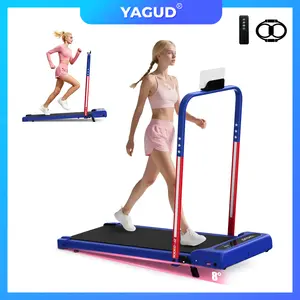 【Stars Stripes】YAGUD Walking Pad Treadmill, Foldable Design with Spacious Belt, 265lbs Weight Capacity, Dual Shock Absorption, Low-Noise Motor, Easy-Move Wheels & Remote Control