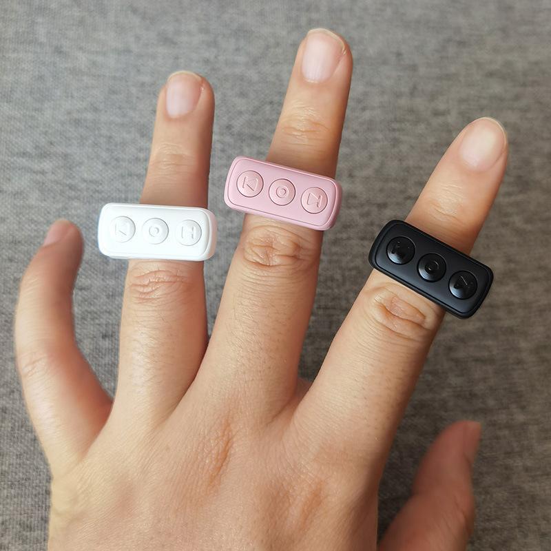 Xring Bluetooth Remote Control Scrolling Ring with Phone Stand Holder Selfie Clicker, Tik_Tok Video Scroller, E-book Page Turner, Music Control, Rechargeable Smart Ring for iPhone, Android, iPad – Cute Pink Tech Accessor
