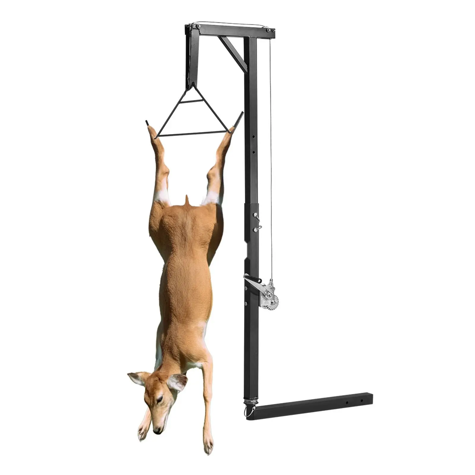 Truck Hitch Receiver 2-Inch Deer Game Hoist With 300 Lbs Capacity For Hunting, Vehicle Mounted Gear Lifter And Load Assist, Durable All-Weather Deer Hoist System For Field Use And Outdoor Hunting Trips