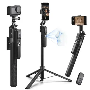 K&F CONCEPT 71in Plastic Auto Face Tracking Selfie Stick Tripod Stabilizer for Smartphone & iPhone - 360-Degree Rotation Stand, Gesture Control, Remote Control, Vlogging Kit Accessory