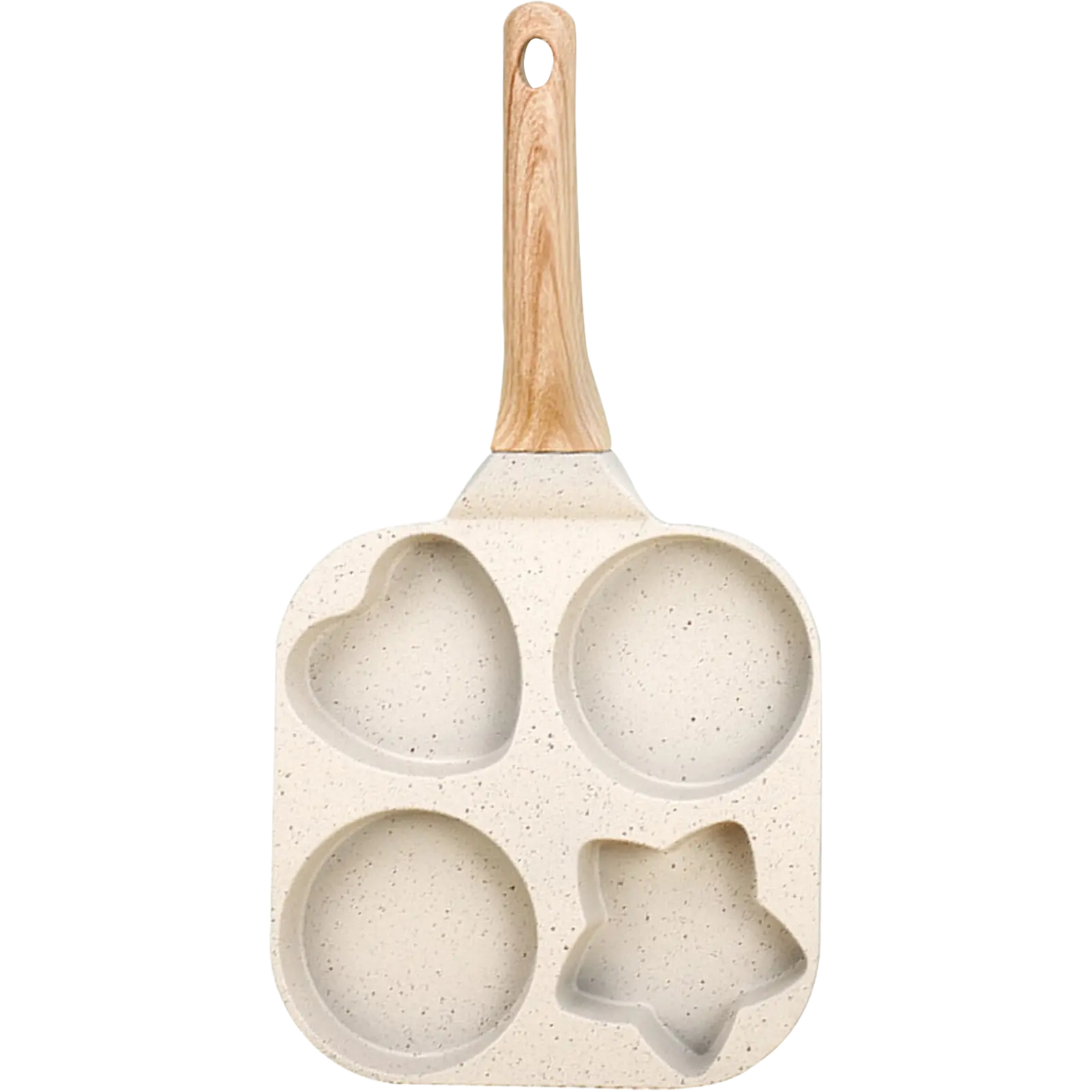 breakfast 4 in 1 kitche bgadget nonstick Multifunction Egg Frying Pan frying Heart-Shaped Non-Stick Frying Pan with Wooden Handle Multi-Functional Kitchen Cookware Easy-to-Clean Durable Small Breakfast Pan Perfect Gift  pan
