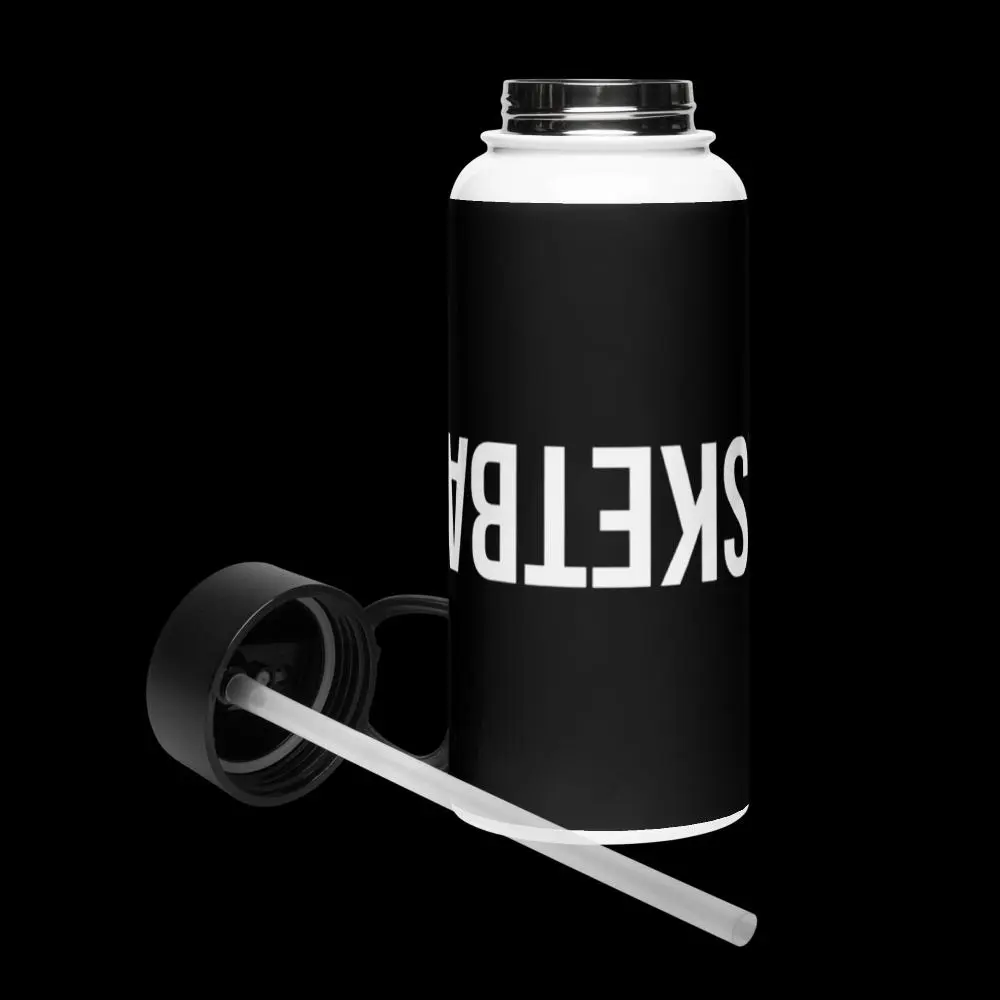 Basketball Player Stainless Steel Water Bottle with a Straw Lid