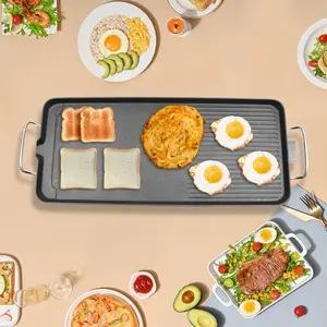 Electric BBQ Grill 1500W Tabletop Non Stick Aluminum Grill 250°C Adjustable Temperature for Indoor Outdoor Use Portable Barbecue Machine