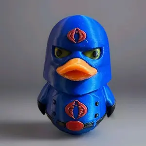 Homemade Design 3D Printed Cobra Commander Hooded Duck Collectible Figurine - Handcrafted, Detailed Character Statue
