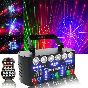 Flashback Events 27 Eyes Stage Light Disco DJ Party Strobe Lights LED Strobe Laser Sound Activated RGB UV LED DMX512 Control LED Rave Light for Home Parties Karaoke Birthday Wedding Bar Rave Parties After Party After Hours Party