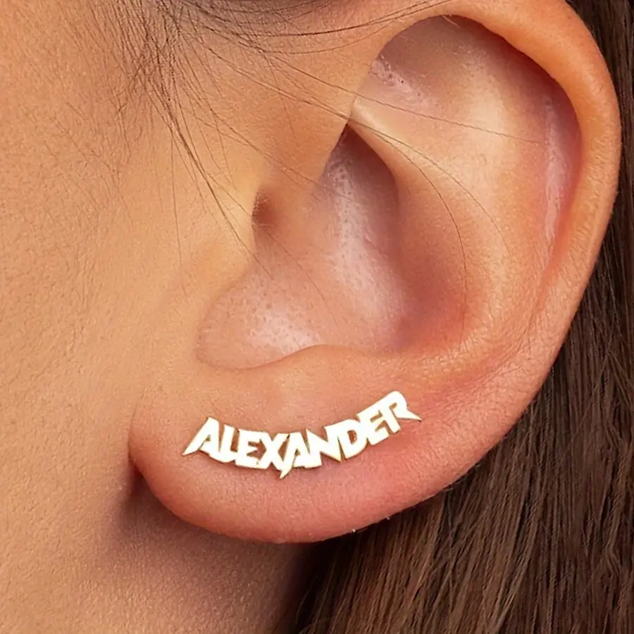Custom Name Stud Earrings for Women, Punk Fashion Personalized Self-Defined Letter Earrings, DIY Name Earrings, Women's Ear Accessories, Stainless Steel Jewelry, Birthday Gift