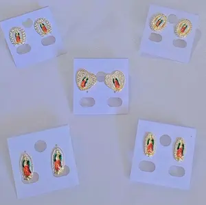 virgen de guadalupe earrings gold plated