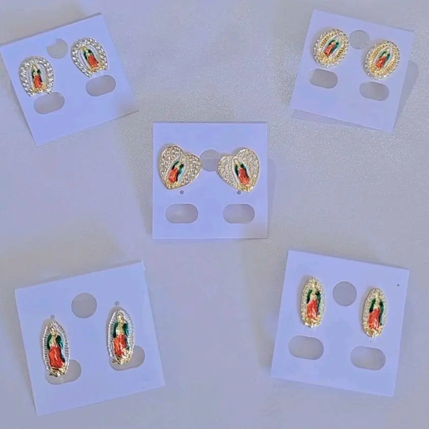 virgen de guadalupe earrings gold plated