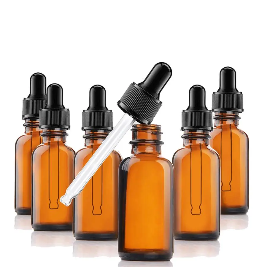 Empty Essential Oil Bottle Set, 6 Counts/set 30ml Glass Bottle with Dropper & Spring Pipette, Refillable Bottle for Essential Oil, Skincare, Glass Bottles