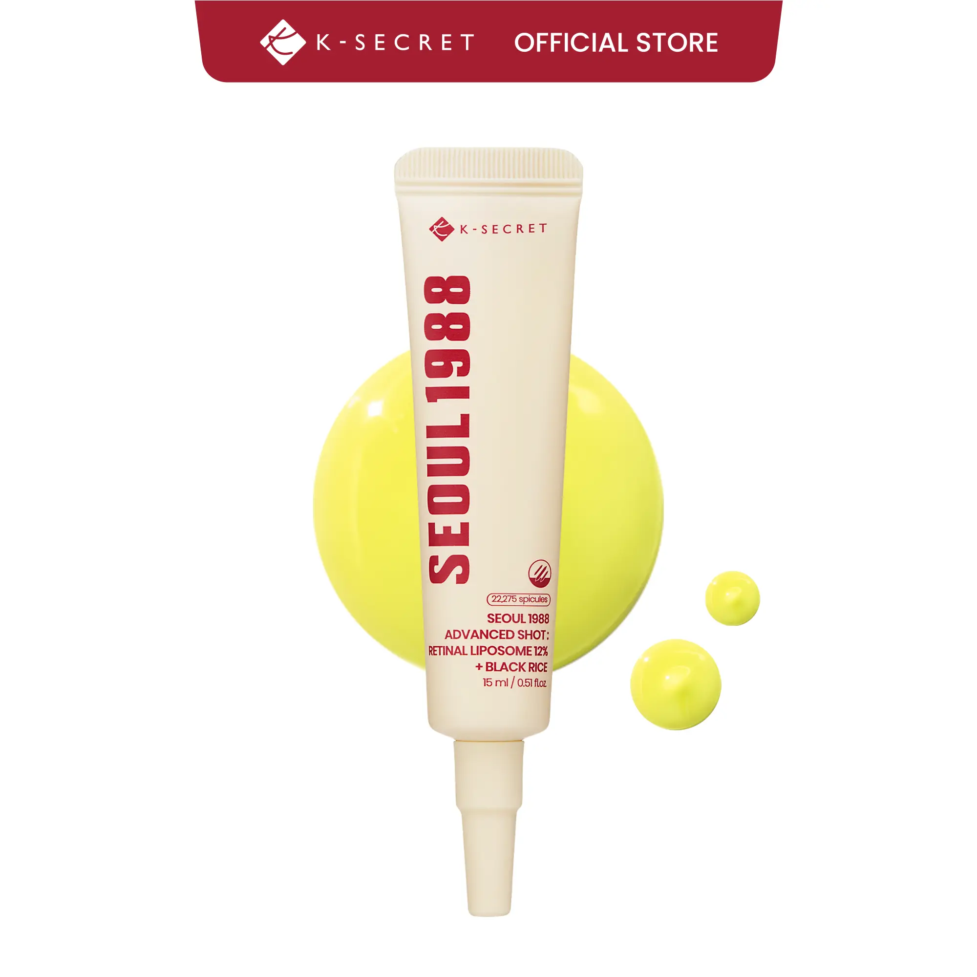 [KSECRET Official] SEOUL 1988 Retinal Advanced Shot – Retinal Liposome 12% with 22,275 Spicules | Intensive Wrinkle Care, Pore Minimizing & Skin Renewal Shot | Korean Skincare