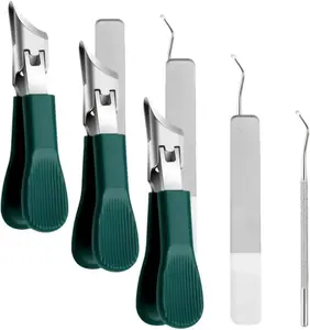 Three Sets of Eagle Beak Beveled Nail Clippers - Wide Jaw Opening Anti-Splash Slanted Nail Clipper, 25 Degree Oblique Nail Clipper, Ingrown Toenail Clippers for Thick Nails for Seniors.Professional Nail Clipper Set