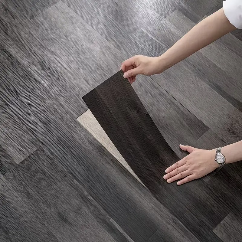 20/30/40/50 Pcs Self-Adhesive Retro Wood Grain Waterproof Floor Tiles, Easy-to-Peel-and-Stick Wear-Resistant PVC 3D Wall Panel, Ideal for Home Renovation, Kitchen Floor & Modern Home Decor, Size 15.74 in x 5.91 in