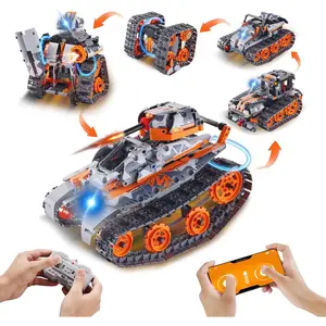 VEVOR 5 - in - 1 STEM Building Toys for Kids, Remote APP Control Car Building Kits, 554 PCS RC Car/Robot/Tank/Rubik/Snowplow, RC Tech Kit for Boys Girls Aged 6+