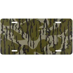 Bottomland Style Camo Hunting License Plate 6x12 – Forest Camouflage Vanity Tag for Truck SUV – Outdoor Gift for Him – Deer Hunter Car Accessory