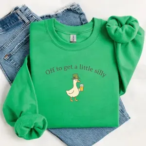 St Patricks Day Sweatshirt, St Paddys Day Goose Shirt, Funny Irish St Pattys Day Crewneck,  Womenswear