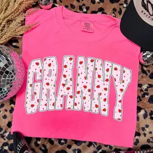 [Sale Up To 50%] Comfort Color Granny Strawberry T-Shirt, Cute Granny T-Shirt Shirt Design, Pink Coquette Aesthetic, Granny Gift, Grandma Gift, Mothers Day T-Shirt, Sublimation T-Shirt, Gift For Mama