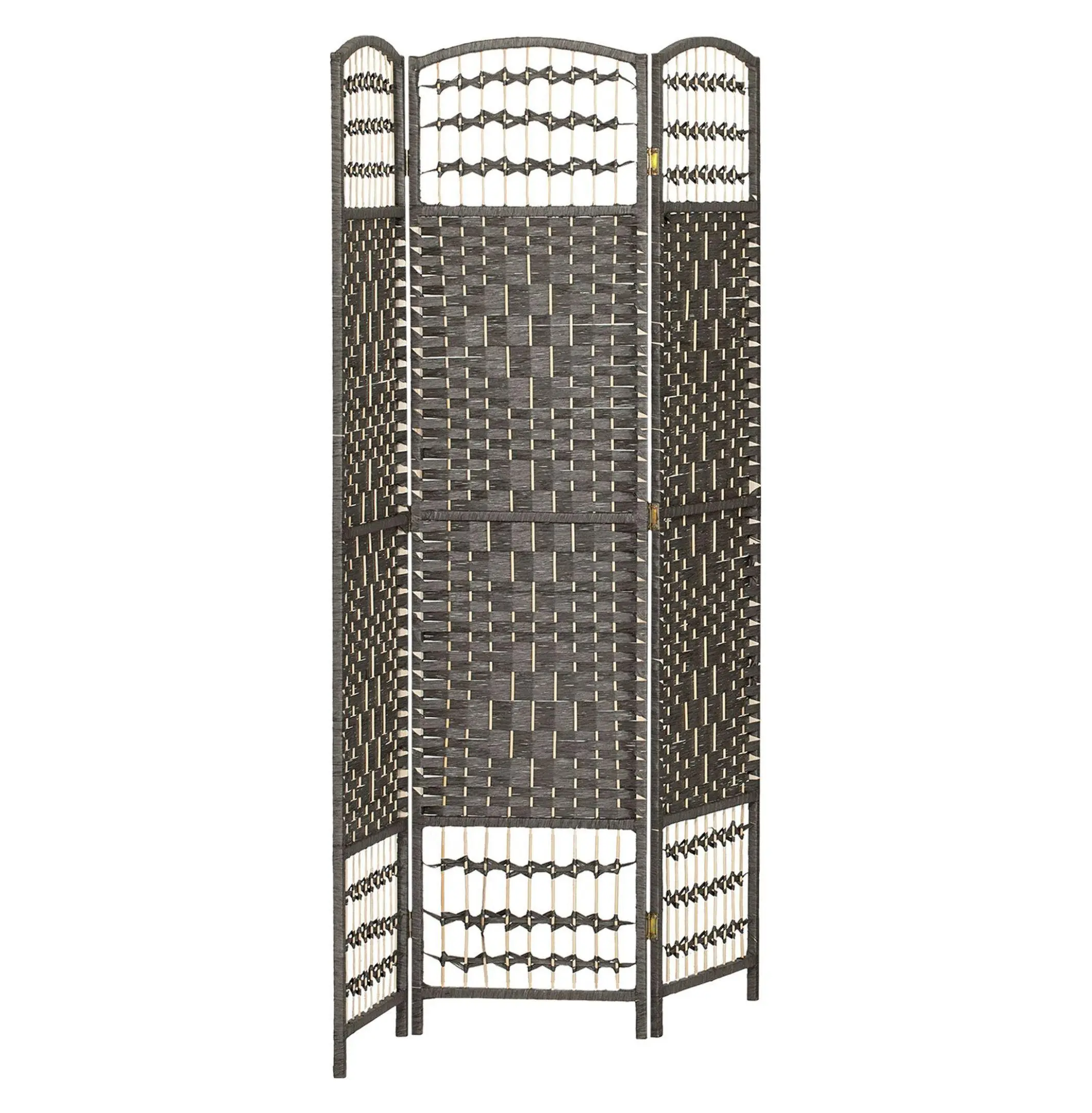 Tri-Panel Folding Room Divider, Portable Fiber Privacy Screen Partition for Home Office - Dark Gray