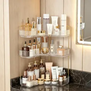 Webetop Corner Bathroom Counter Organizer 3 Tier Bathroom Countertop Organizers Shelf Makeup Organizer for Vanity Perfume Tray for Corner Storage Skincare, Cosmetic, Dresser, Kitchen Spice Rack
