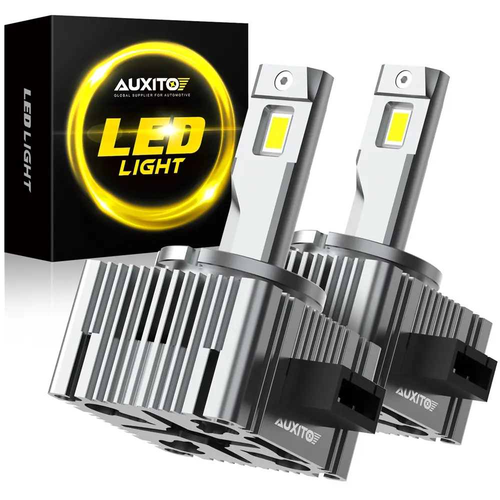 AUXITO Latest D3S D3R LED Headlight Bulbs, 30000Lumens 120W 6000K White 500% Brightness, Xenon HID Replacement Lights, CANbus Ready No Flicker,Plug and Play,Fog Light Bulbs, Pack of 2