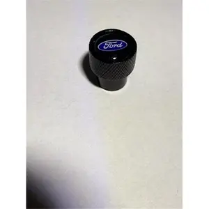 4pcs Ford Logo Domed on Black Aluminum Tire Valve Stem Cap Set - Universal Fitment, Top 30% Larger to STAND OUT Set of 4