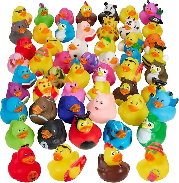 Assortment Rubber Duck Toy Duckies for Kids Perfect for Bath Toys Jeep Ducking Sensory Play Stocking Stuffers and More Boat Train Baby Shower Safe Squeezable Super Cute