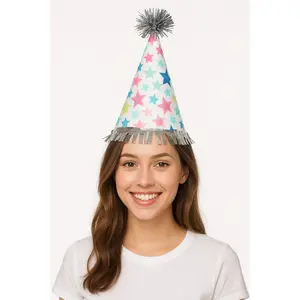 Modern Starry Cone Birthday Hat